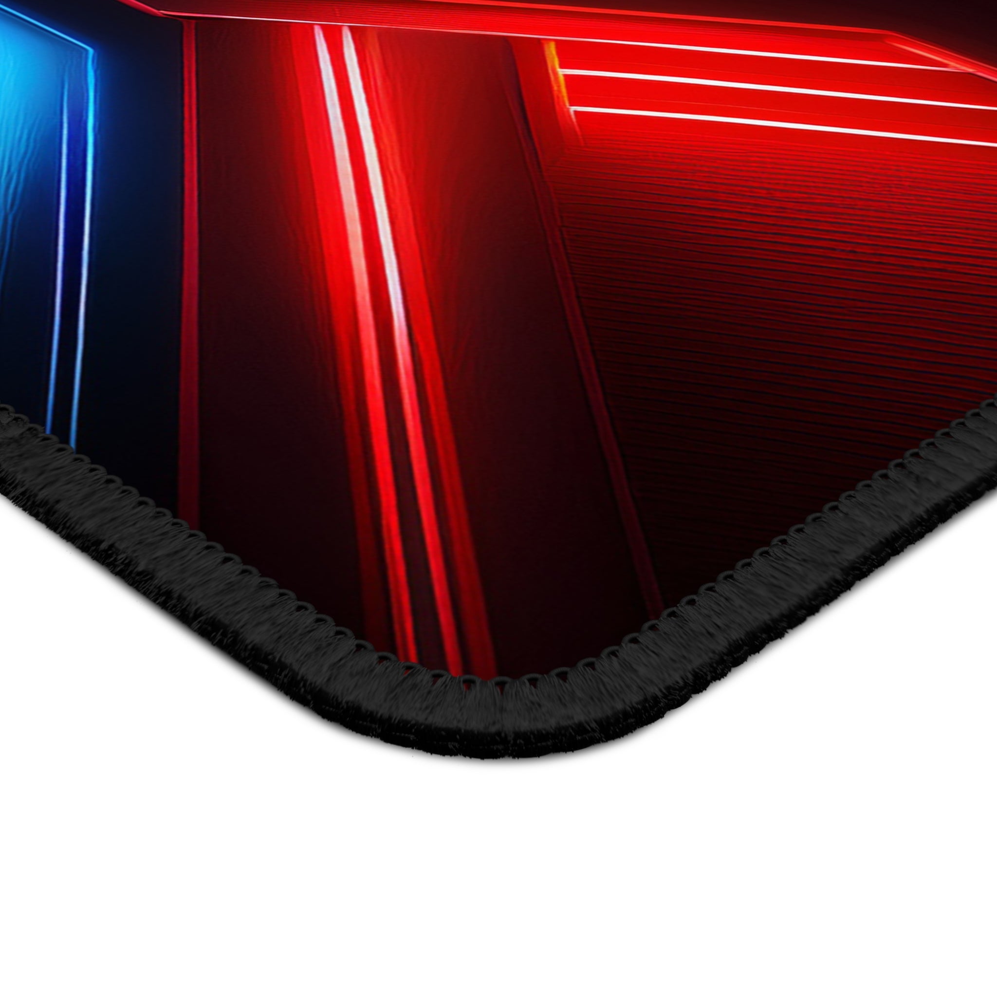 Gaming Mouse Pad — Neon Red & Blue Cyber Tech Desk Mat