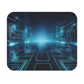 Futuristic Circuit Board Mouse Pad — Neon Blue Tech Gaming Desk Mat
