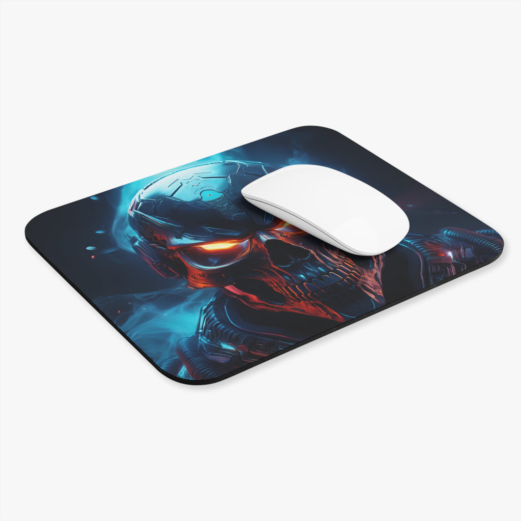Cyber Skull Gaming Mouse Pad — Neon Skull RGB Desk Mat for Gamers