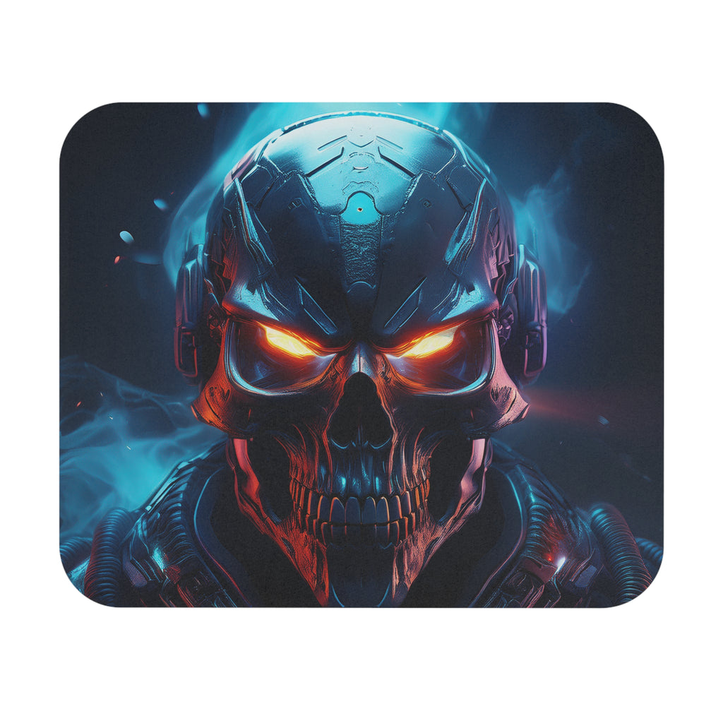 Cyber Skull Gaming Mouse Pad — Neon Skull RGB Desk Mat for Gamers