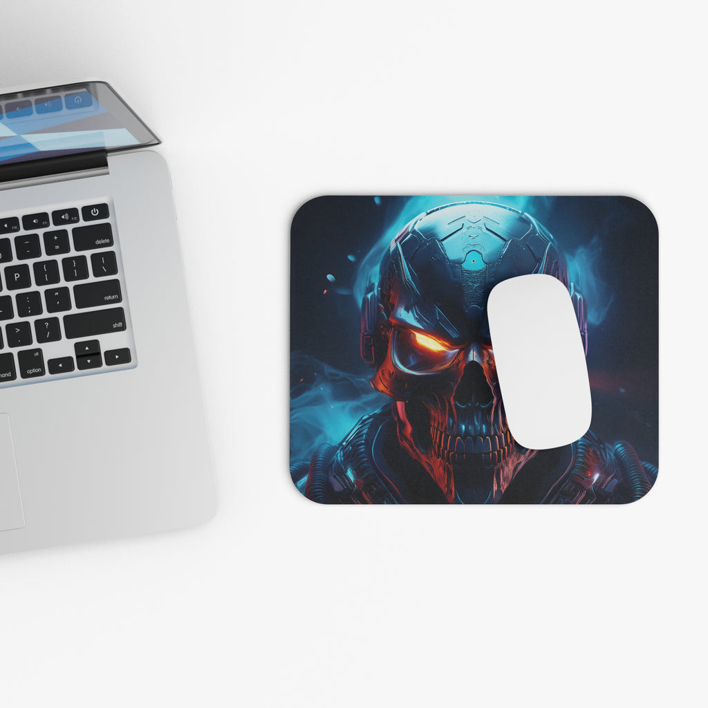 Cyber Skull Gaming Mouse Pad — Neon Skull RGB Desk Mat for Gamers